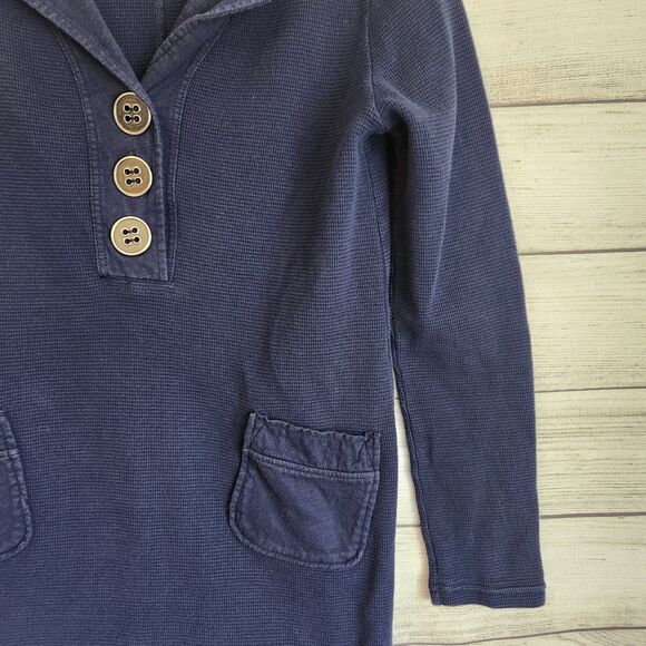 Soft Surroundings Take Two Waffle kinit Tunic Small Blue fall 100% cotton top - Picture 3 of 8